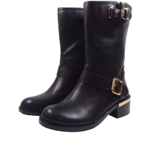 New Vince Camuto Wendeema WomensLeather MotoBoot Harness Detailed Mid-Calf 6.5M - Picture 7 of 14